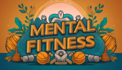 Mental Fitness Art style design background