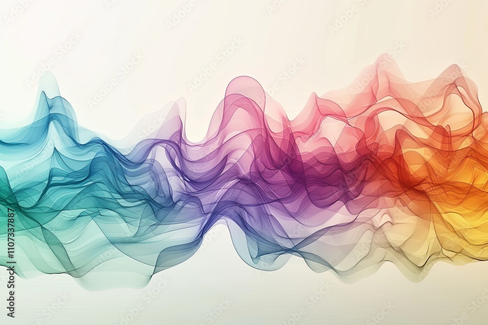 Poster colorful abstract waves create a vibrant visual display of flowing shapes and smooth gradients acros