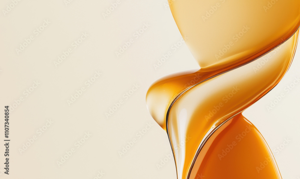 Poster elegant orange hue abstract art featuring fluid curves and smooth gradient shapes perfect for modern