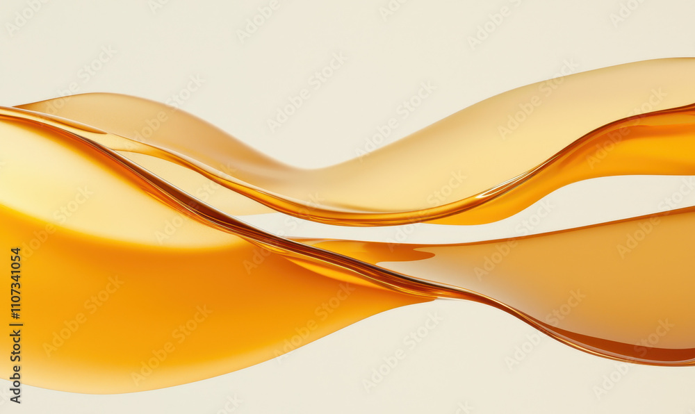 Poster dynamic abstract orange waves – fluid and modern design elements creating a vibrant artistic express