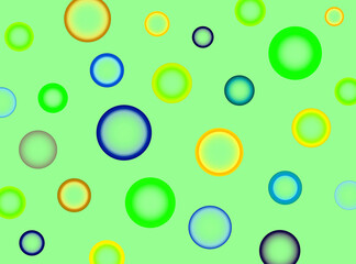 green background with colored circles
