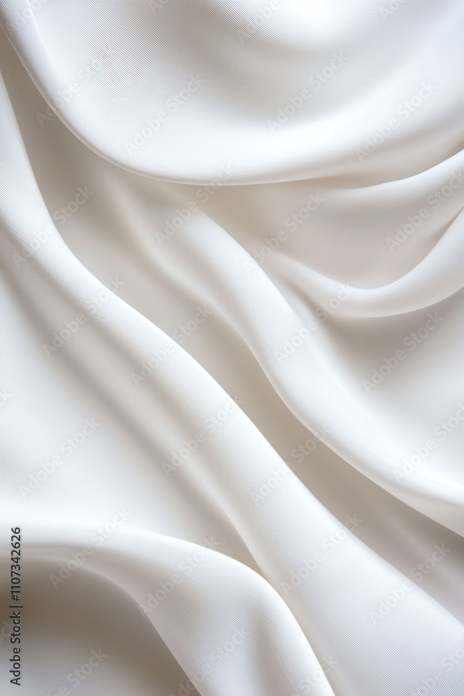 Poster elegant soft white silk fabric with smooth flowing textures and wavy patterns for luxurious and mini