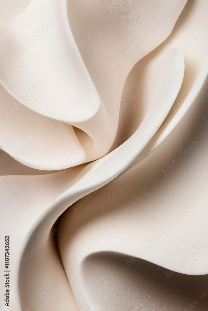 Poster elegant abstract fluid design with creamy textures and soft folds creating a modern aesthetic