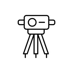 Theodolite outline icons, minimalist vector illustration ,simple transparent graphic element .Isolated on white background