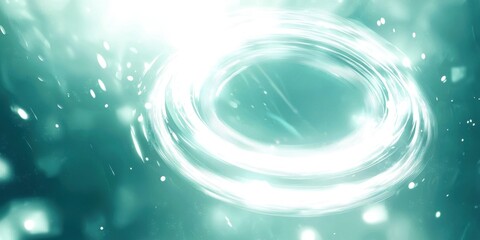 Obraz premium Circle of water with a white light shining on it