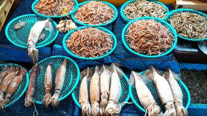 Fototapeta premium Seafood on display for sale