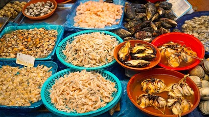 Seafood on display for sale