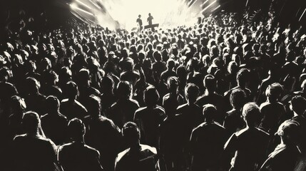 Obraz premium Crowd Silhouettes at a Concert