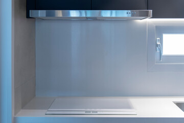 interior of the modern kitchen in the apartment