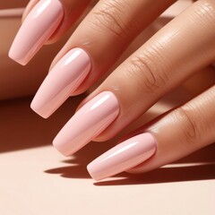 Woman's hand with long, painted nails