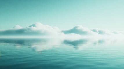 Fototapeta premium Tranquil seascape at dusk soft pastel gradients water reflection serene environment aesthetic viewpoint artful concept