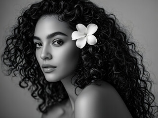 Hawaiian woman with a flower