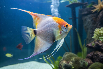 Fototapeta premium Beautiful angelfish in the aquarium.