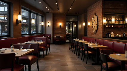 detailed interior view of a restaurant environment 