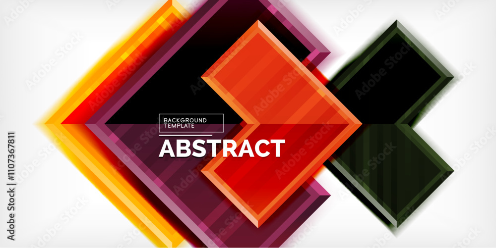 Poster Arrow symbols created with 3d effects and line texture geometric abstract background