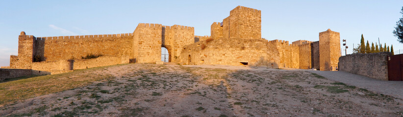 Trujillo (Cáceres) Spain. Panoramic view of the exterior of Trujillo Castle