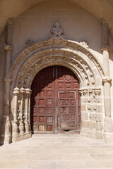 Cuacos de Yuste (C&aacute;ceres) Spain. Architectural detail of the Church of Our Lady of the Assumption in the village of Cuacos de Yuste
