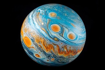 Planet on black background.