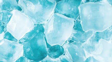 Glassy ice cubes rest in a refreshing drink, reflecting light in shades of blue, creating an inviting and cool atmosphere perfect for hot summer days