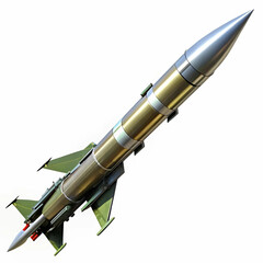 A detailed depiction of a guided missile rocket designed for ballistic capabilities