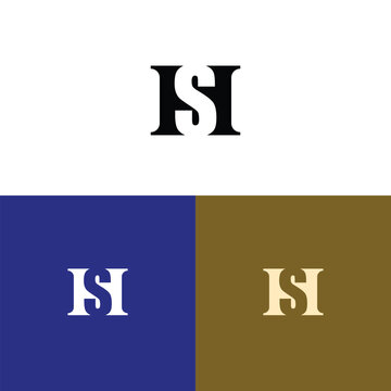 A minimalist logo design featuring the initials HSI in various color schemes. Suitable for business branding.