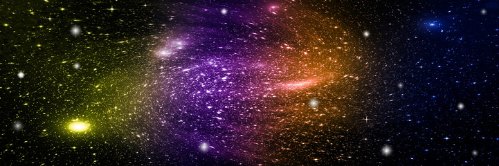 Stars, dust and gas nebula in a far galaxy. © marusja2