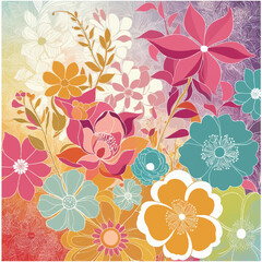 seamless pattern with flowers
