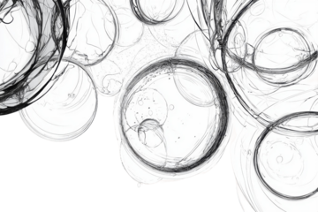 Hand-drawn circle line sketches in pencil or pen graffiti.