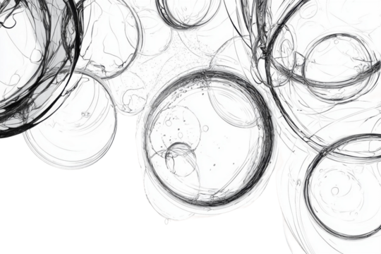 Hand-drawn circle line sketches in pencil or pen graffiti.