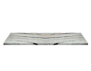 Marble short window sill or shelf, side view. On isolated transparent background.