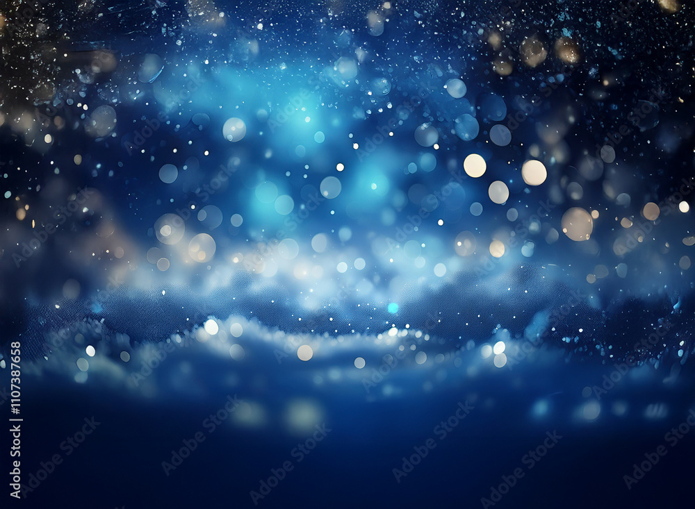 Poster a mesmerizing winter scene. sparkling bokeh lights and falling snow create a magical, dreamy atmosph