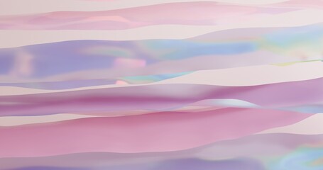 Obraz premium 3D illustration features a backdrop of delicate shades of pink and blue, with intricate patterns of fabric swirling and folding