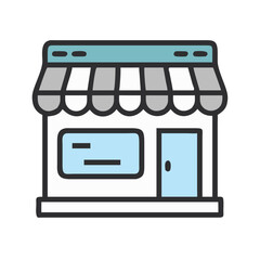 ecommerce storefront icon, ecommerce storefront vector icon, ecommerce storefront flat illustration.
