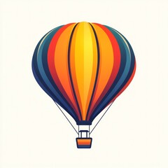 Fototapeta premium Colorful hot air balloon illustration isolated on white background.