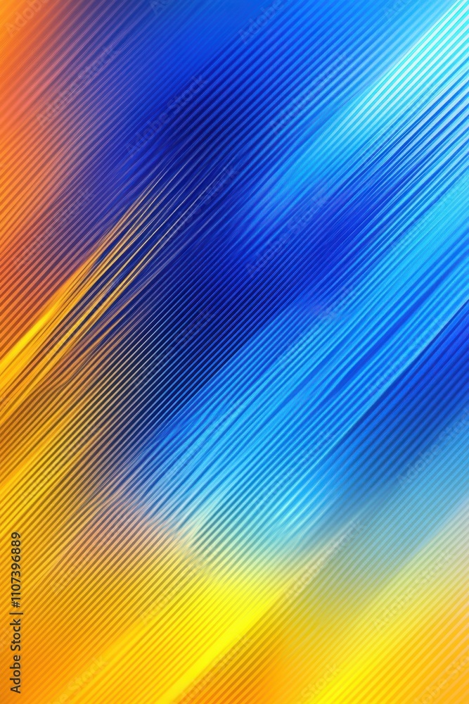 Aufkleber vibrant abstract lines of orange, blue, and yellow creating a dynamic visual flow.