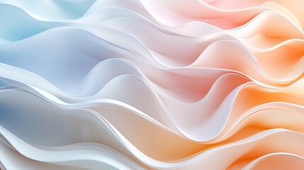 Obraz premium Flowing abstract waves in soft pastel colors digital art calm mood