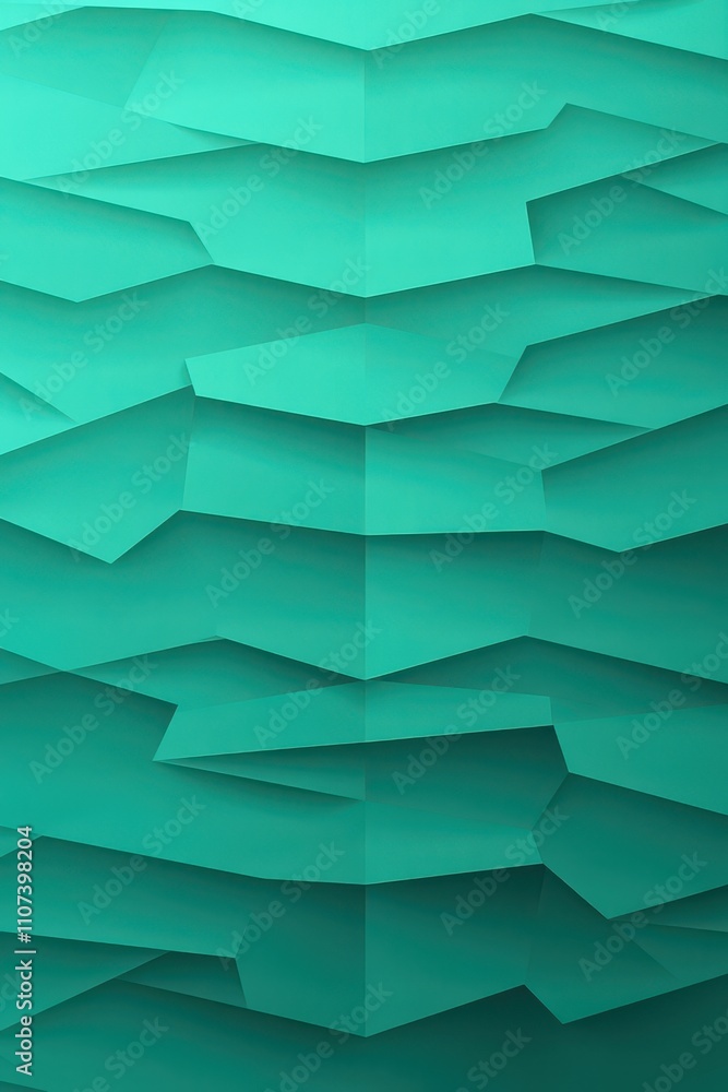 Poster Textured teal background featuring layered paper-like shapes creating depth and interest.