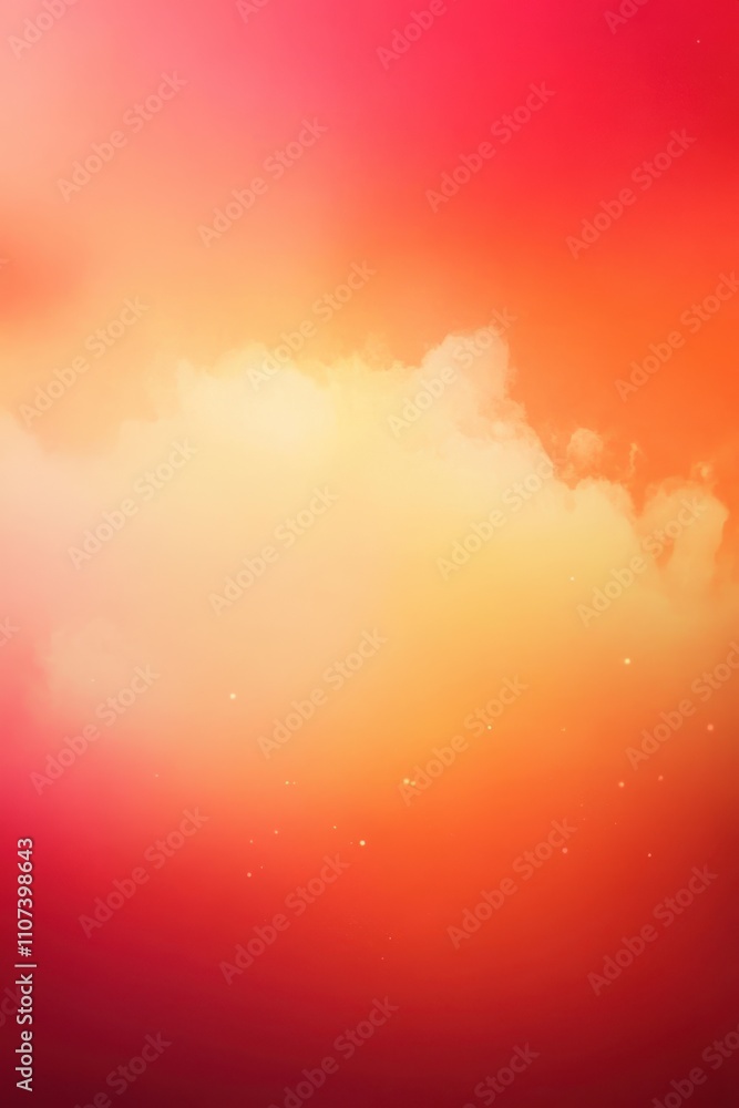 Poster a dreamy gradient of warm colors creates a serene atmosphere filled with soft clouds and shimmering 