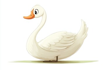 Fototapeta premium Adorable cartoon swan illustration for children's art and stories