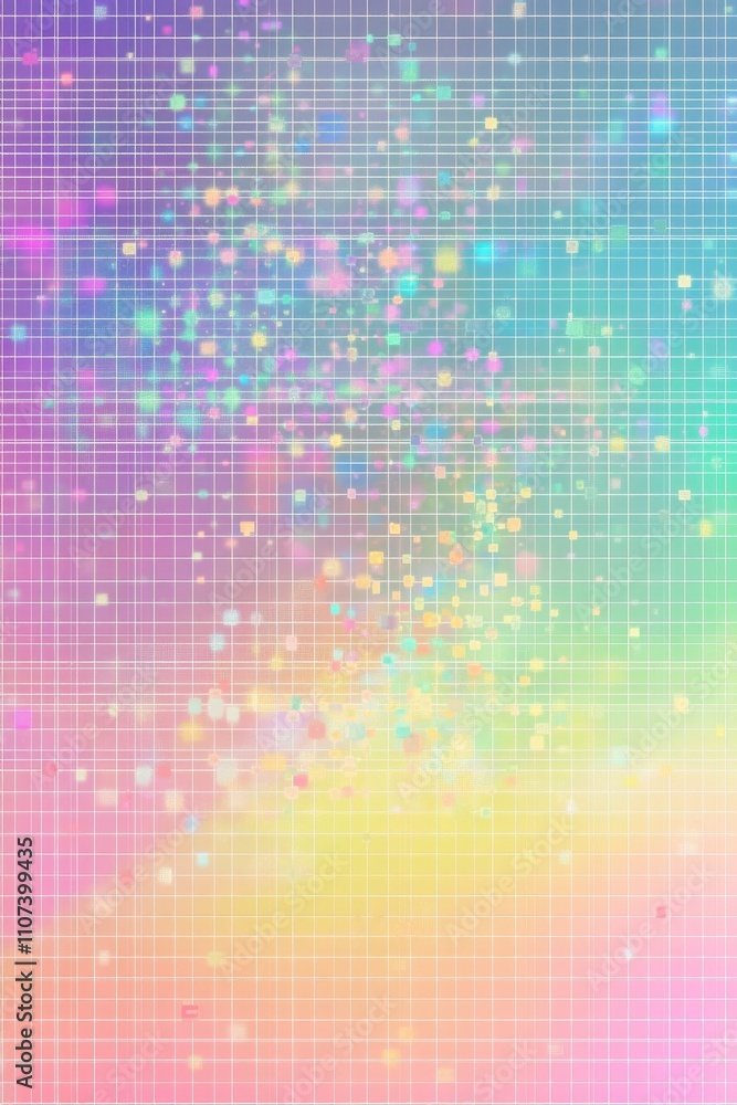 Aufkleber a vibrant abstract composition with a pastel gradient and shimmering dots, creating a dreamy atmosph
