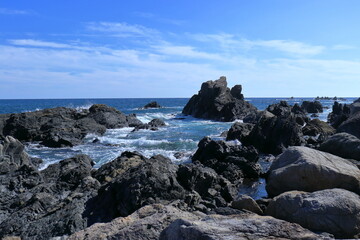 室戸岬の海岸景観　秋　（四国　高知県）