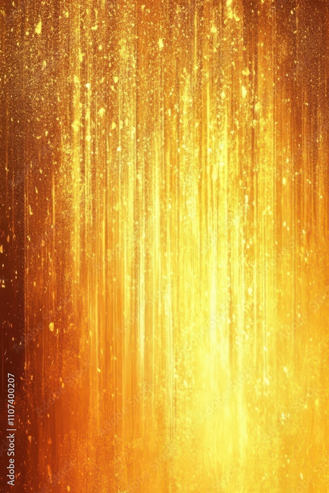 Poster a shimmering abstract gold background featuring streaks of light and sparkling particles, creating a