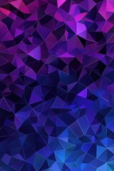Obraz premium A vibrant abstract design featuring deep purples and blues with a geometric pattern of triangular shapes.