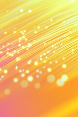 Abstract golden and pink glowing lines with shimmering lights on a vibrant background.