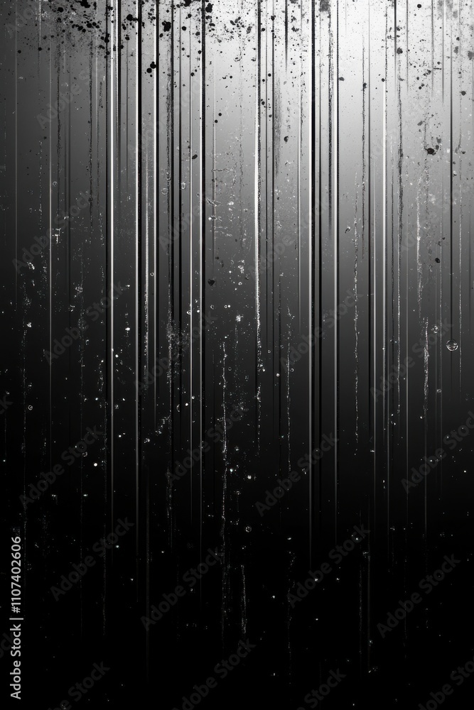 Poster abstract dark background with vertical lines and textured splashes, creating a moody and dramatic at