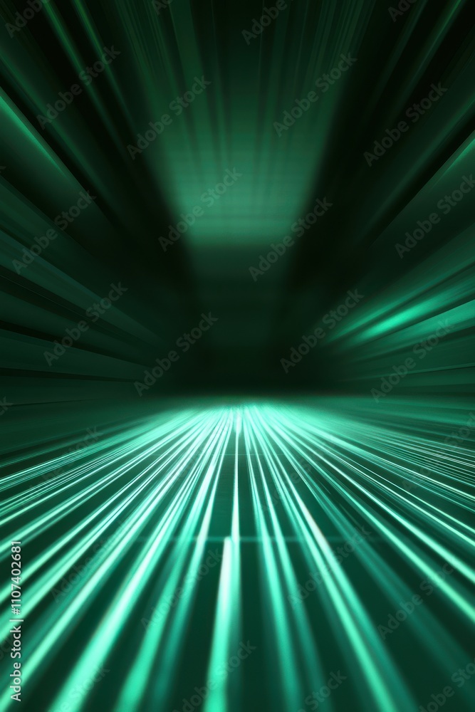 Poster a vibrant green abstract background featuring dynamic light streaks creating a sense of movement and