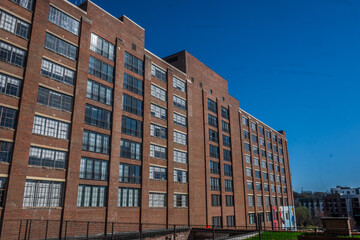 Fototapeta premium The red-brick charm of Ponce City Market defines Atlanta’s skyline, Ponce City Market, Atlanta, Georgia, United States of America