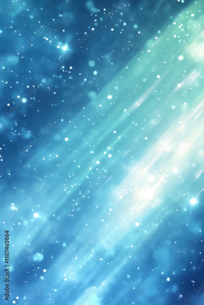 Poster a mesmerizing abstract background featuring swirling shades of blue and bright sparkles, creating a 