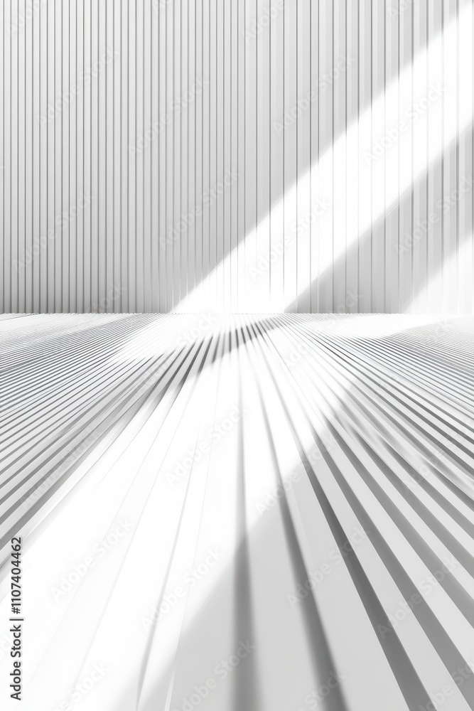 Aufkleber abstract white interior with linear patterns creating a serene, minimalist atmosphere.