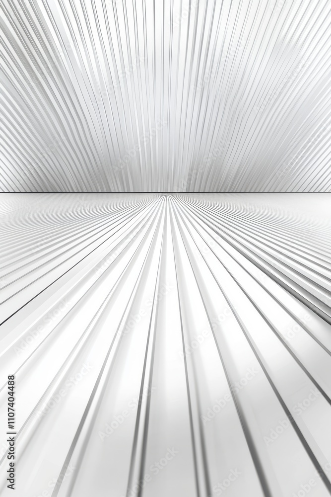 Poster a mesmerizing perspective of a metallic space with vertical lines creating a dynamic depth effect.